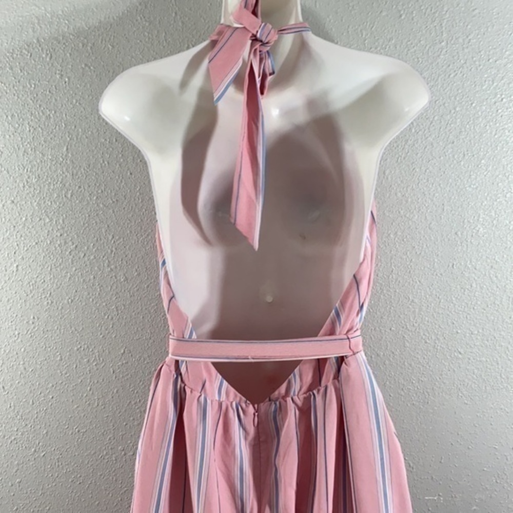 NWT Superdown Lillian Pink Striped Halter dress M - Picture 8 of 9